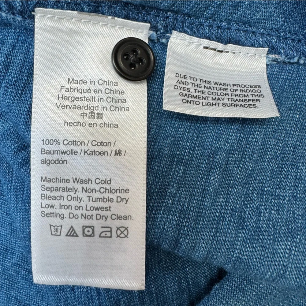 J. Crew Indigo Knit Good Cotton Yarns Garment Dyed Harbor Button Up Shirt Large